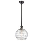 Ballston Deco Swirl Pendant - Oil Rubbed Bronze / Clear