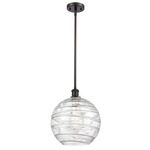 Ballston Deco Swirl Pendant - Oil Rubbed Bronze / Clear