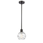 Athens Deco Swirl Stem Hung Pendant - Oil Rubbed Bronze / Clear