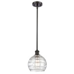 Ballston Deco Swirl Pendant - Oil Rubbed Bronze / Clear