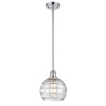 Ballston Deco Swirl Pendant - Polished Chrome / Clear