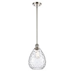 Waverly Teardrop Stem Hung Pendant - Polished Nickel / Clear
