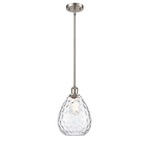 Waverly Teardrop Stem Hung Pendant - Brushed Satin Nickel / Clear