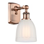 Brookfield Rectangle Canopy Wall Sconce - Antique Copper / White