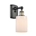 Hadley Rectangle Canopy Wall Sconce - Black / Antique Brass / Matte White