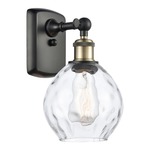 Waverly Wall Sconce - Black / Antique Brass / Clear