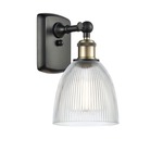 Castile Wall Sconce - Black / Antique Brass / Clear