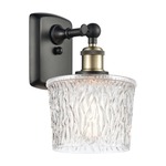 Niagra Rectangle Canopy Wall Sconce - Black / Antique Brass / Clear