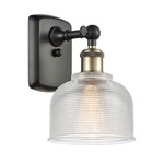 Dayton Wall Sconce - Black / Antique Brass / Clear