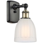 Brookfield Wall Sconce - Black / Antique Brass / White
