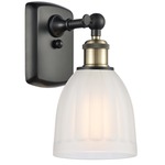 Brookfield Rectangle Canopy Wall Sconce - Black / Antique Brass / White