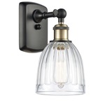 Brookfield Wall Sconce - Black / Antique Brass / Clear