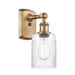 Hadley Rectangle Canopy Wall Sconce - Brushed Brass / Clear