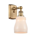 Ellery Wall Sconce - Brushed Brass / White