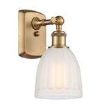 Brookfield Rectangle Canopy Wall Sconce - Brushed Brass / White