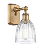 Brookfield Rectangle Canopy Wall Sconce - Brushed Brass / Clear