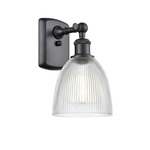 Castile Wall Sconce - Matte Black / Clear