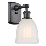 Brookfield Rectangle Canopy Wall Sconce - Matte Black / White