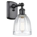 Brookfield Rectangle Canopy Wall Sconce - Matte Black / Clear
