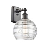 Deco Swirl Wall Sconce - Oil Rubbed Bronze / Clear