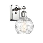 Deco Swirl Wall Sconce - Polished Chrome / Clear