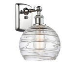 Deco Swirl Wall Sconce - Polished Chrome / Clear