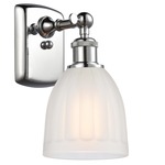 Brookfield Rectangle Canopy Wall Sconce - Polished Chrome / White