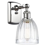 Brookfield Rectangle Canopy Wall Sconce - Polished Chrome / Clear
