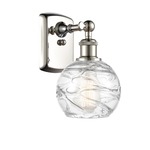 Deco Swirl Wall Sconce - Polished Nickel / Clear