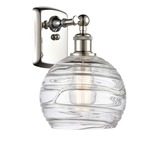Deco Swirl Wall Sconce - Polished Nickel / Clear