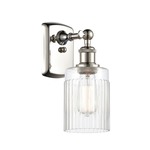 Hadley Rectangle Canopy Wall Sconce - Polished Nickel / Clear