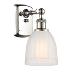 Brookfield Rectangle Canopy Wall Sconce - Polished Nickel / White