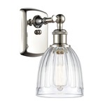 Brookfield Rectangle Canopy Wall Sconce - Polished Nickel / Clear