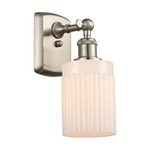 Hadley Rectangle Canopy Wall Sconce - Brushed Satin Nickel / Matte White