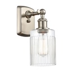Hadley Rectangle Canopy Wall Sconce - Brushed Satin Nickel / Clear