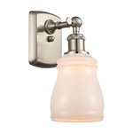 Ellery Wall Sconce - Brushed Satin Nickel / White