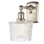 Niagra Rectangle Canopy Wall Sconce - Brushed Satin Nickel / Clear