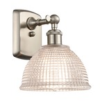 Arietta Wall Sconce - Brushed Satin Nickel / Clear