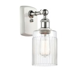 Hadley Wall Sconce - White / Polished Chrome / Clear