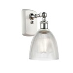Castile Wall Sconce - White / Polished Chrome / Clear