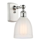 Brookfield Rectangle Canopy Wall Sconce - White / Polished Chrome / White