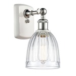 Brookfield Rectangle Canopy Wall Sconce - White / Polished Chrome / Clear