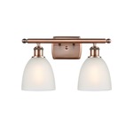 Castile Bathroom Vanity Light - Antique Copper / White