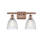 Castile Bathroom Vanity Light - Antique Copper / Clear