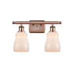 Ellery Bathroom Vanity Light - Antique Copper / White