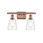 Ellery Bathroom Vanity Light - Antique Copper / Clear