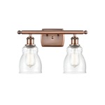 Ellery Bathroom Vanity Light - Antique Copper / Clear Seedy