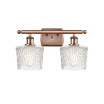 Niagra Bathroom Vanity Light - Antique Copper / Clear