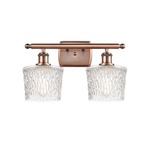 Niagra Bathroom Vanity Light - Antique Copper / Clear