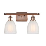 Brookfield Bathroom Vanity Light - Antique Copper / White